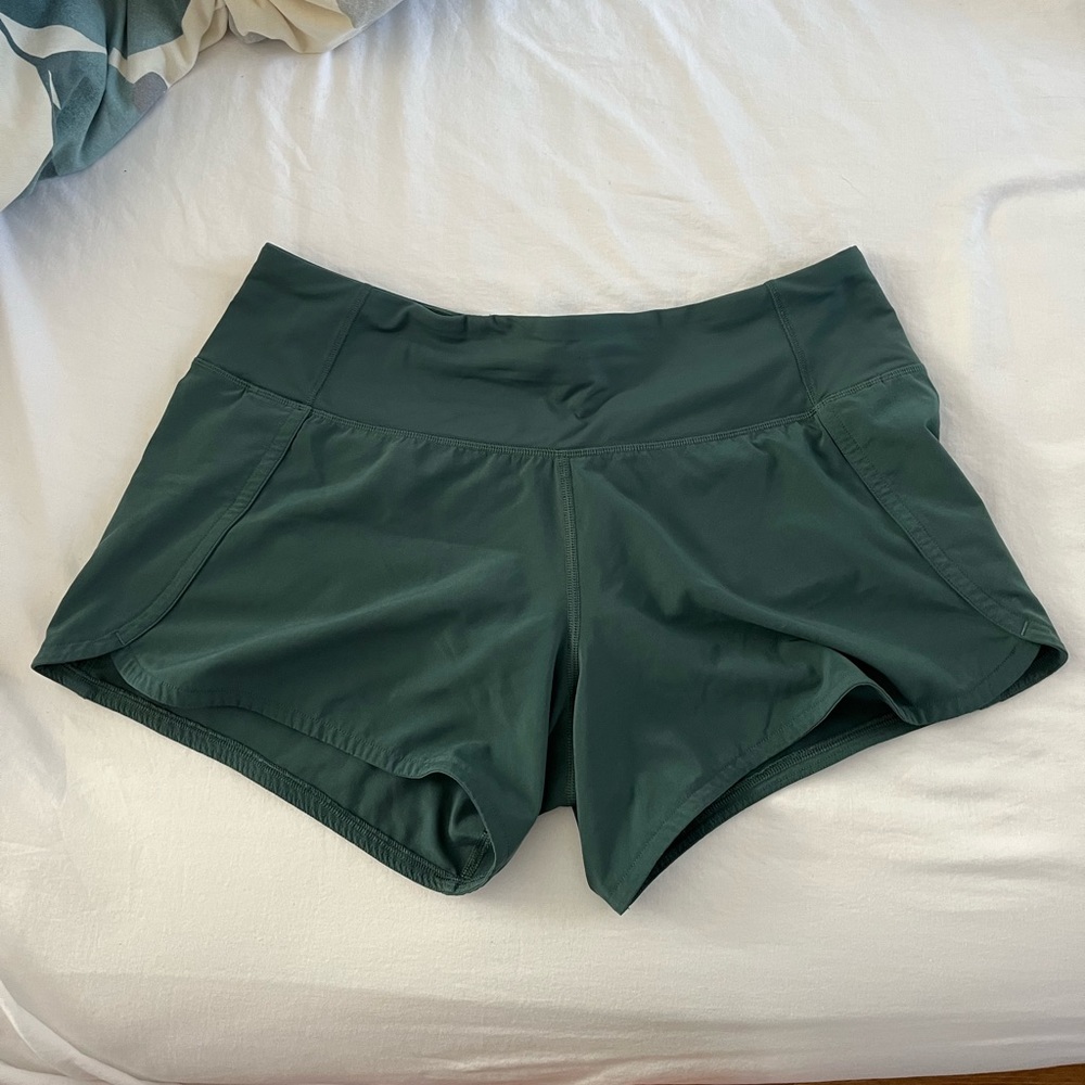 Lululemon green speed up shorts